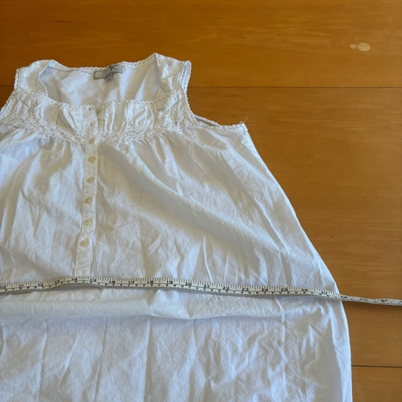 Alexander Del Rossa M women’s Victorian, white lace trim square neck nightgown - Picture 9 of 12